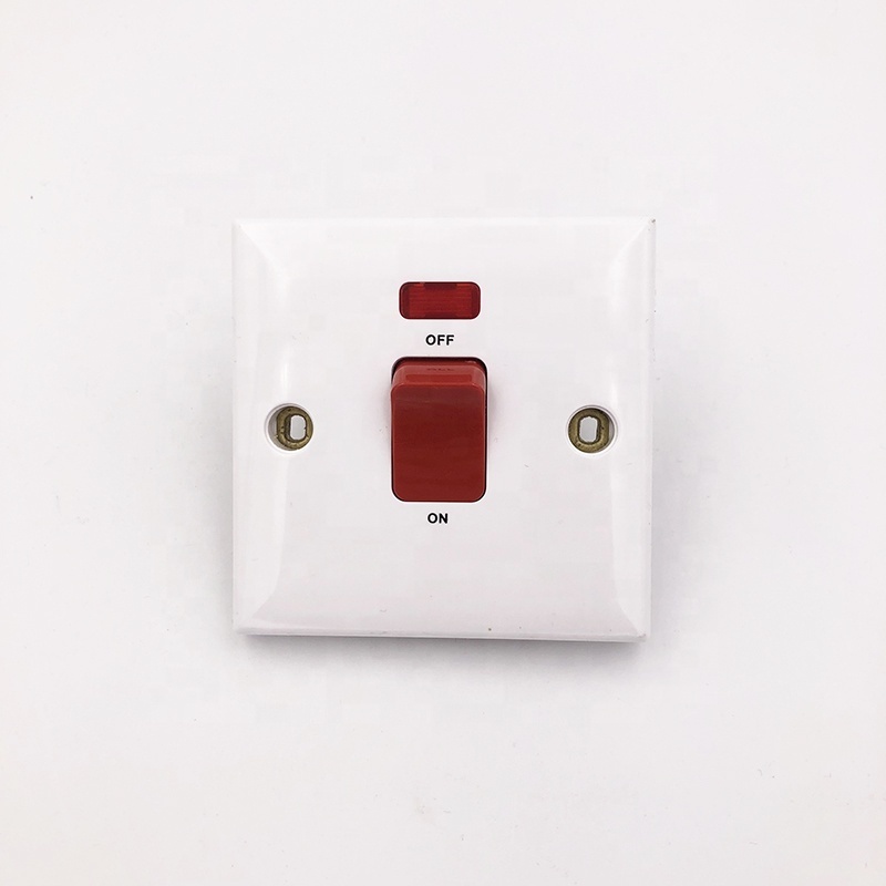 Popular Electrical Wall Switch 45A High Quality UK Standard  Press button Turn on/off