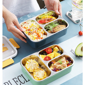 High quality new arrival Leak Proof 620ml 304 Stainless Steel Food Container 3 compartment Bento Lunch Box