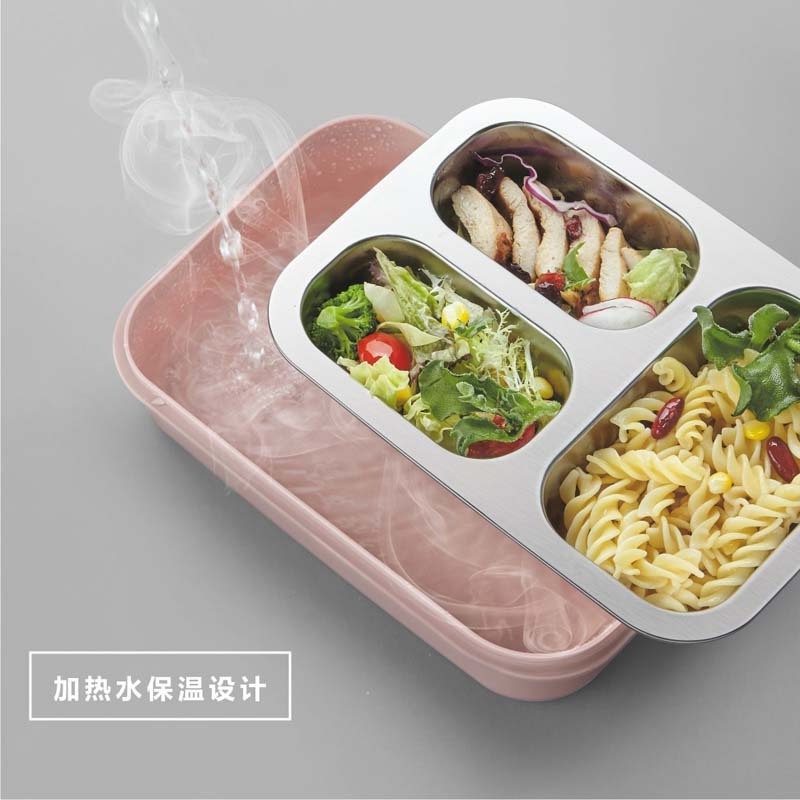 wholesale Homio Tedemei 1L Stainless steel insulated lunch box 4 locks lid for students kid worker 3 compartments food container