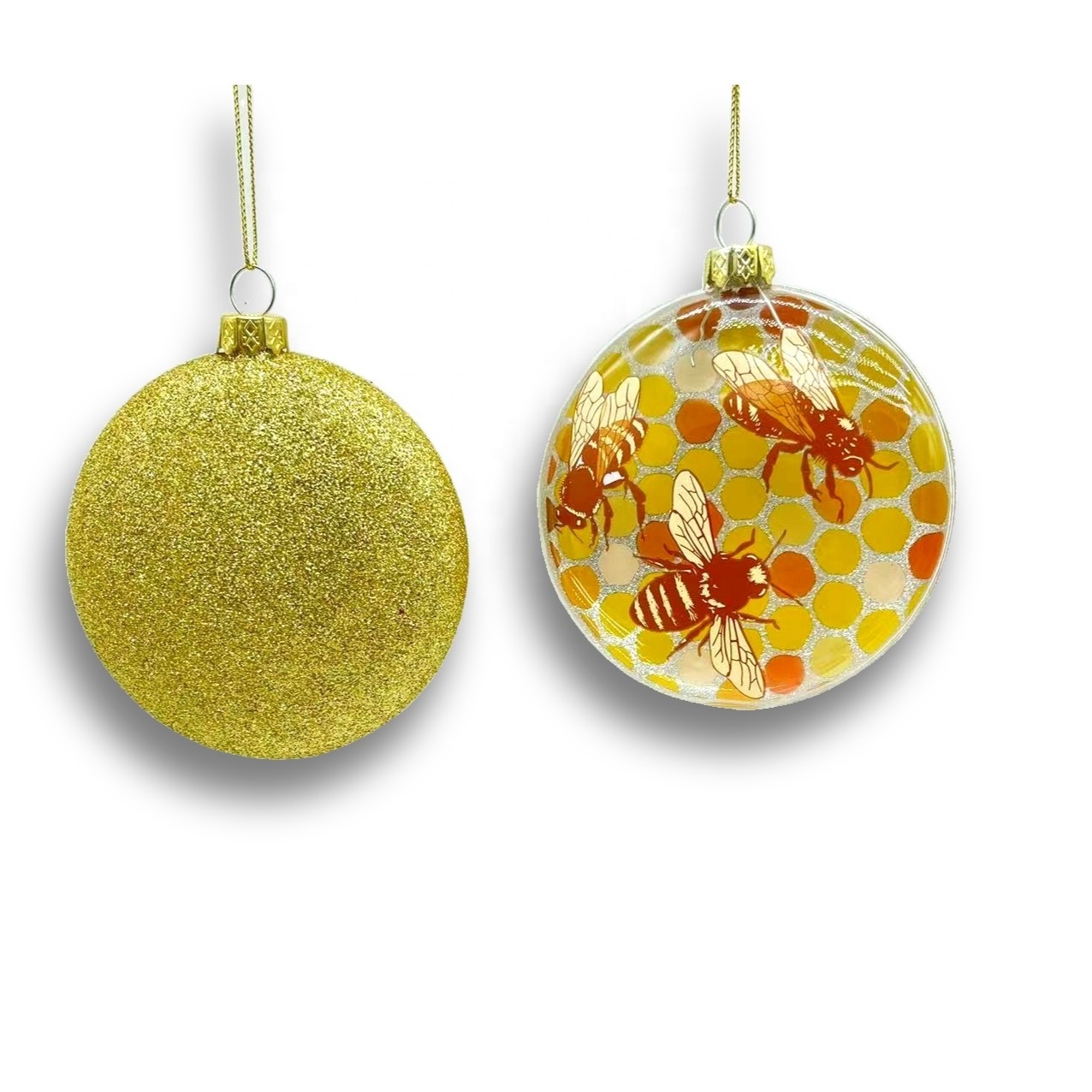 handblown glass ornaments christmas glass ball party ornament cute bee glass flat ball ornaments