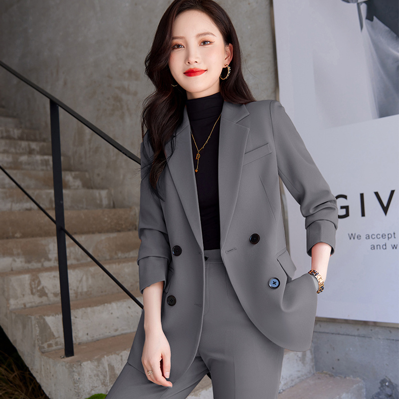 OEM high-quality yellow fashion slim office oversize Blazer trousers women's business suit