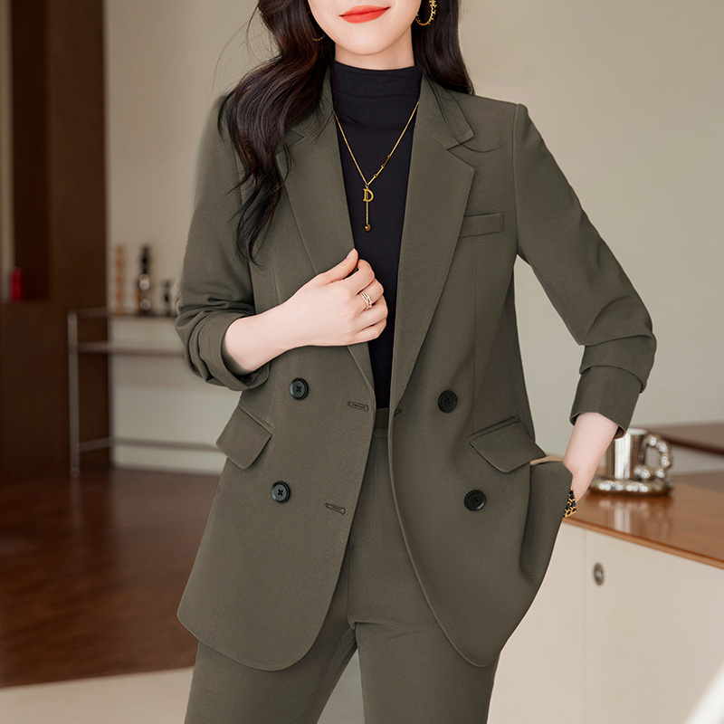 OEM high-quality yellow fashion slim office oversize Blazer trousers women's business suit