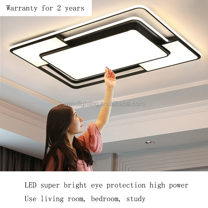 Modern LED Ceiling Lights Bedroom Living Room Study White Black Simple Ceiling Lights