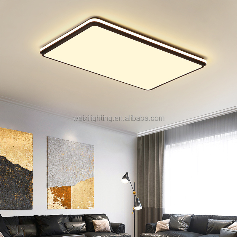 Simple Iron LED Black White Round Square Ceiling Lights