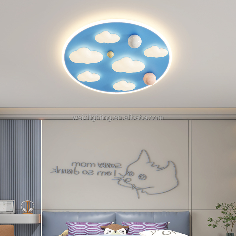 Weixi Lighting Pink Blue Colored Eye Protection Children's Ceiling Light Warm Bedroom Children's Room Modern  LED ceiling light