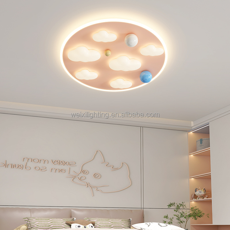 Weixi Lighting Pink Blue Colored Eye Protection Children's Ceiling Light Warm Bedroom Children's Room Modern  LED ceiling light