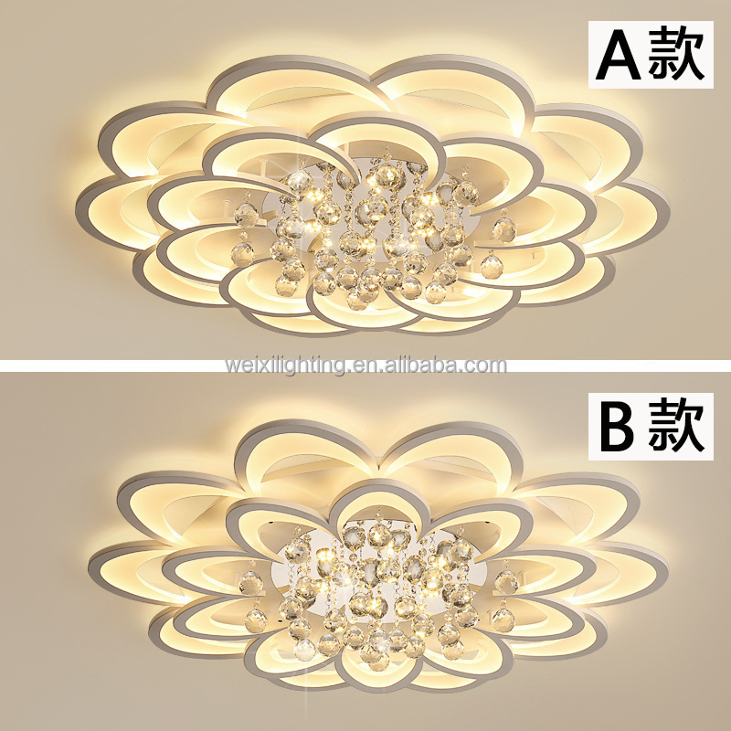 Creative LED Ceiling Light Circular Bedroom Living Room Modern Minimalist Crystal light Ceiling Light