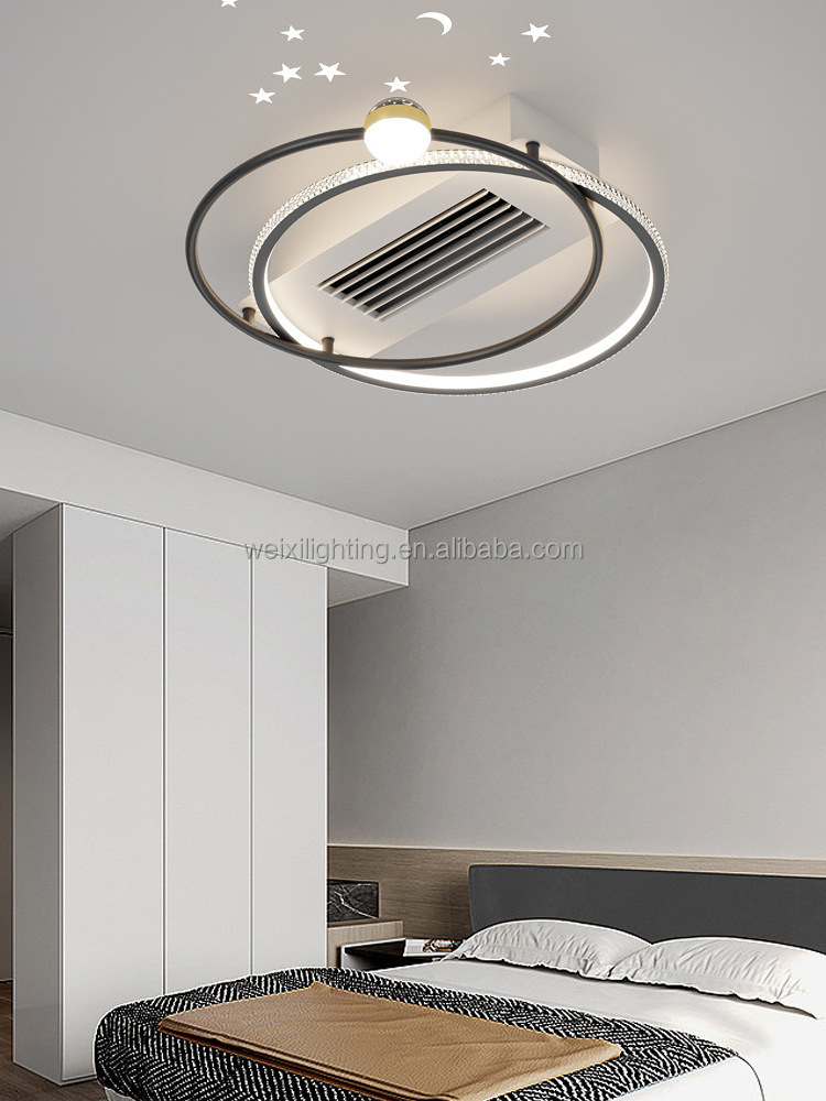 Intelligent Silent Ceiling Mounted Bedroom Living Room Dining Room Lobeless Fan Light 2023 New Ceiling Fan Light