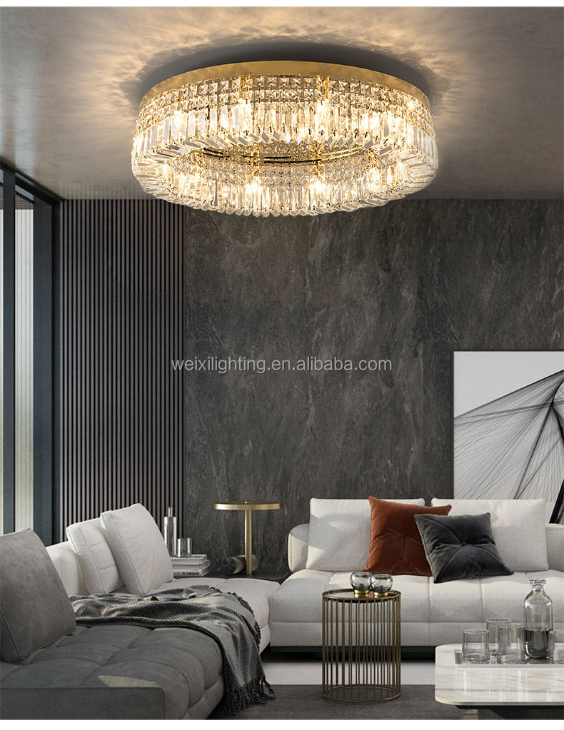 Deluxe Crystal Ceiling Lights Living Room Main Light Bedroom Dining Room Pendant Lights9k High Quality Crystal Chandeliers