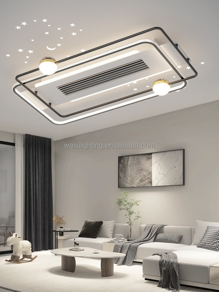 Intelligent Silent Ceiling Mounted Bedroom Living Room Dining Room Lobeless Fan Light 2023 New Ceiling Fan Light