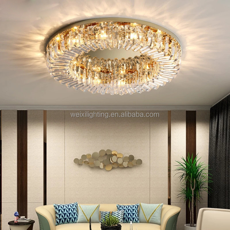 Deluxe Crystal Ceiling Lights Living Room Main Light Bedroom Dining Room Pendant Lights9k High Quality Crystal Chandeliers