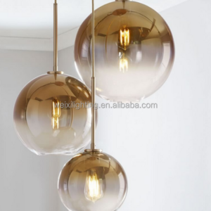 Nordic Post LED Modern Minimalist Chandelier Restaurant Creative Bedroom Bedside bar Gradient Glass Ball Chandeliers