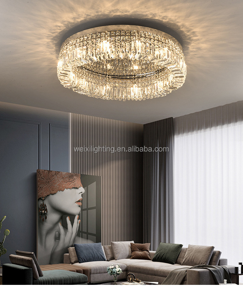 Deluxe Crystal Ceiling Lights Living Room Main Light Bedroom Dining Room Pendant Lights9k High Quality Crystal Chandeliers