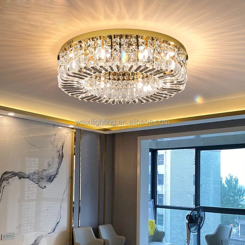 Deluxe Crystal Ceiling Lights Living Room Main Light Bedroom Dining Room Pendant Lights9k High Quality Crystal Chandeliers