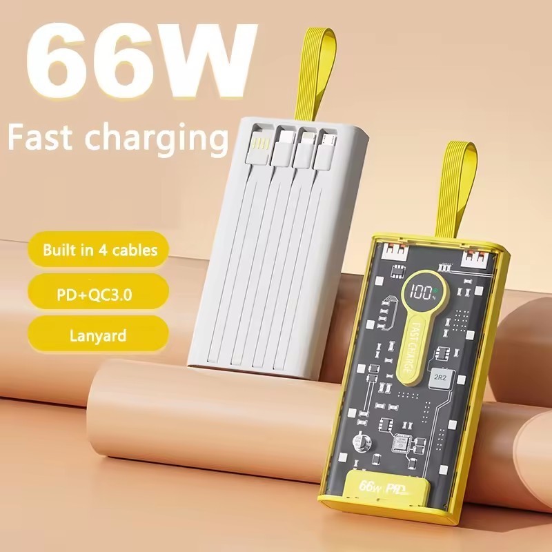 New Arrival Transparent Power Bank 10000mAh Portable Charger With PD 22.5W Fast Charging Powerbanks For Mobile Phone