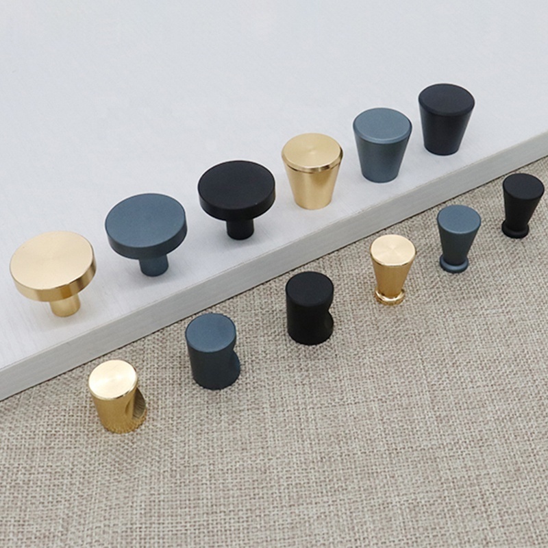 New gray gold Black round knurled drawer handle Mushroom cabinet handle Furniture knob luxury kitchen cabinet handles