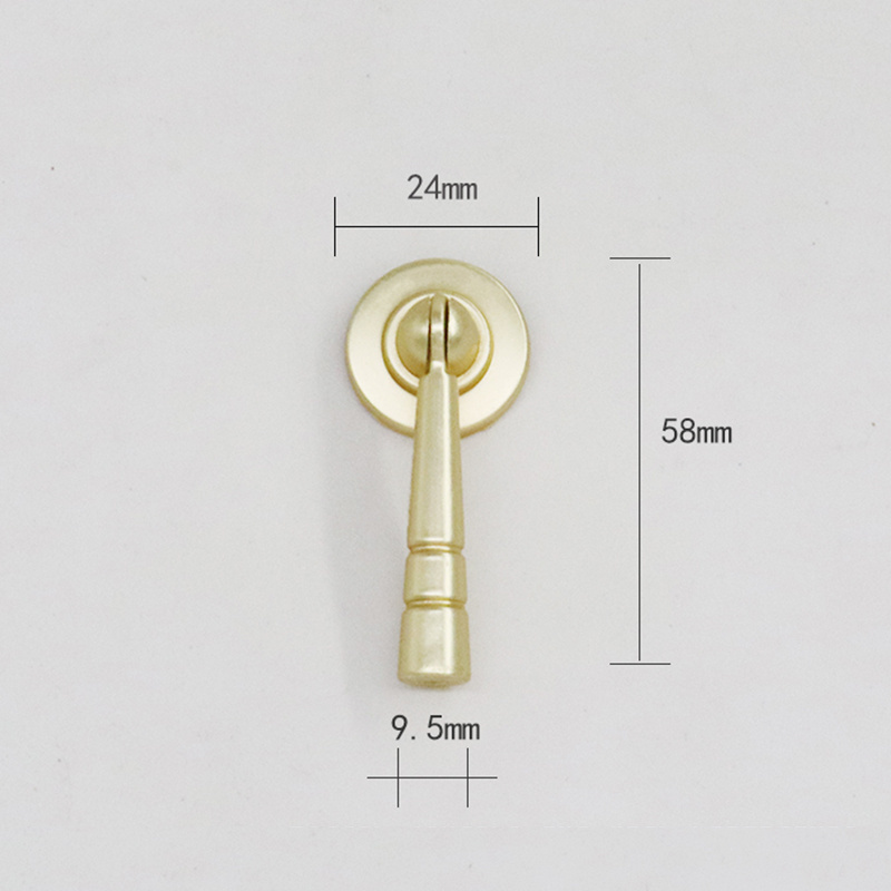 Solid handle new Chinese solid wood furniture gold light luxury wardrobe door drawer Nordic single-hole pendant handle