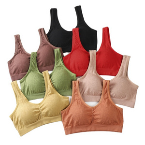 Seamless Bra Push Up Bras For Women U Neck Brassiere Low Back Bralette Underwear Sexy Lingerie Wire Free Bra Top With Pads