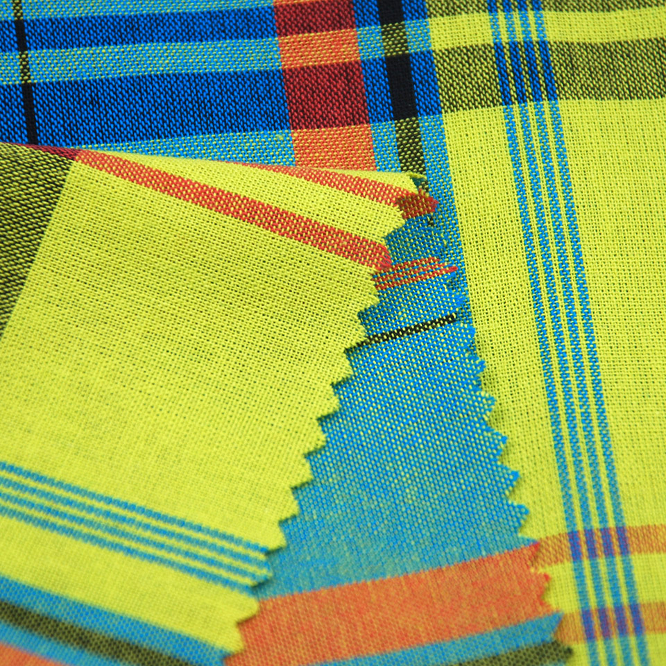 Natural organic yarn dyed tartan tissu 100 cotton woven fabric textil madras fabric for shirt