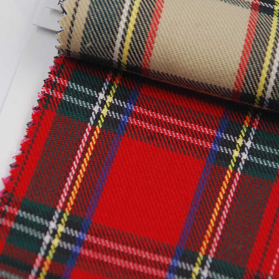 New Fashion yarn dyed plaids check 100 polyester fabric for skirts shirt school uniform fabric