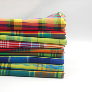 Natural organic yarn dyed tartan tissu 100 cotton woven fabric textil madras fabric for shirt