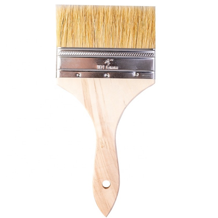 High grade bulk paint brushes 0.5-4 Inch wooden handle natural bristle paint brush