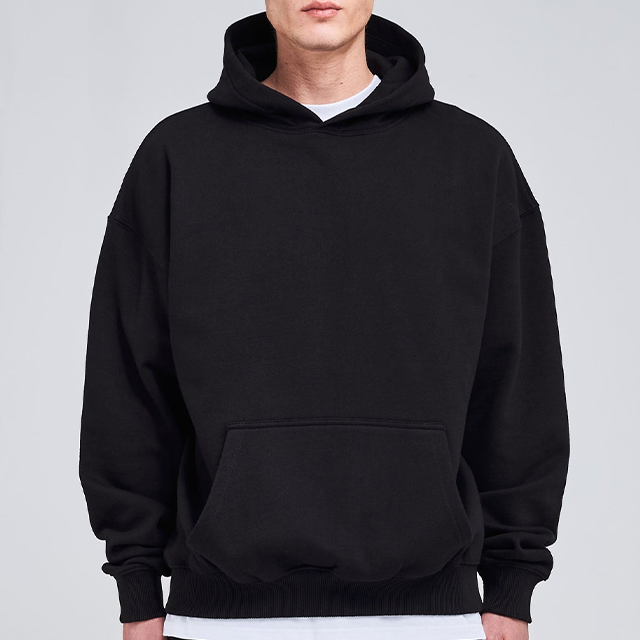 Men's 100% Cotton Street trend thick cotton OEM custom logo oversized Drop Shoulder Pullover blank heavyweight Hoodie