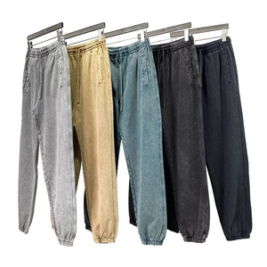 OEM New fashion Flare Sweat Pants Custom Streetwear  Vintage Print Distressed Acid Wash Flare Sweatpants Jogger Men