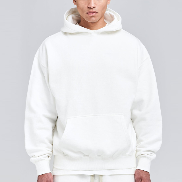 Men's 100% Cotton Street trend thick cotton OEM custom logo oversized Drop Shoulder Pullover blank heavyweight Hoodie