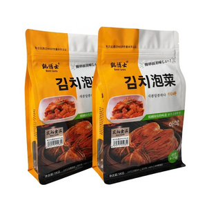 1kg kimchi aluminium foil packaging pouch ziplock bag food grade flat bottom plastic bag heat seal pickles packaging with window