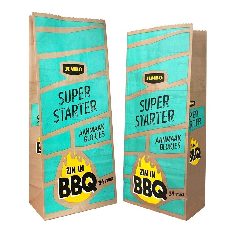 customized laminated waterproof BBQ 2.5kg 5kg charcoal paper bag