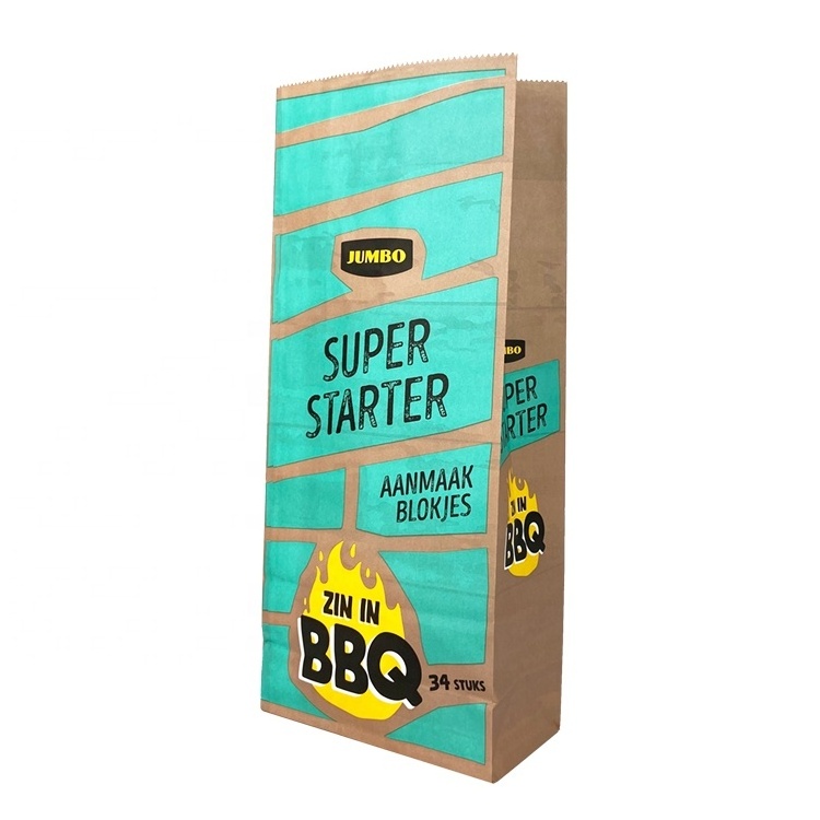 customized laminated waterproof BBQ 2.5kg 5kg charcoal paper bag