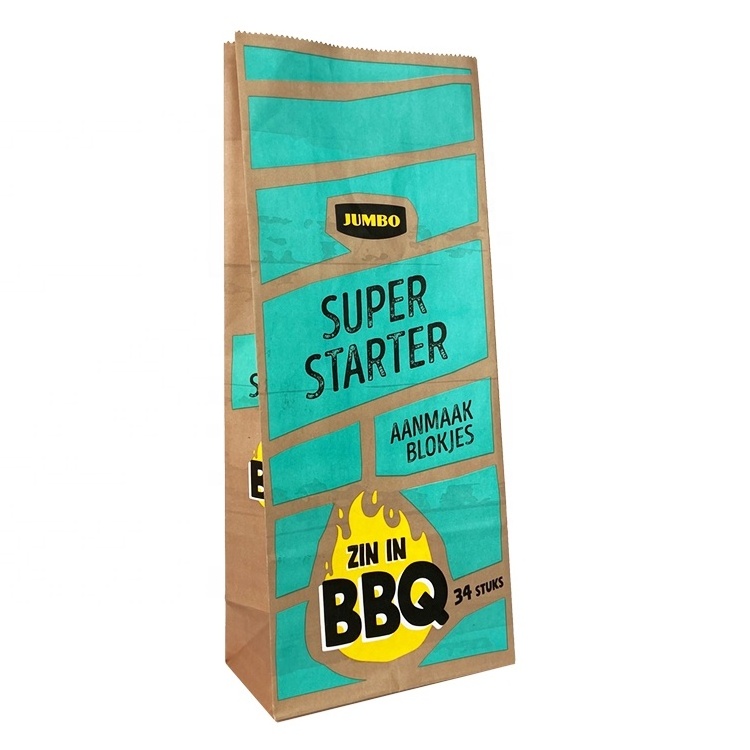 customized laminated waterproof BBQ 2.5kg 5kg charcoal paper bag