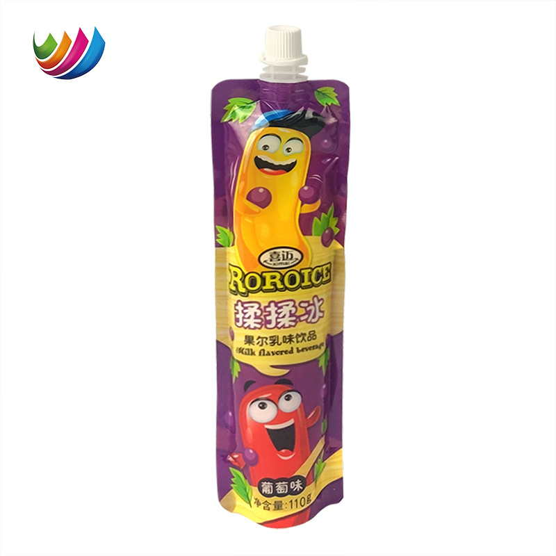 Wholesale custom jelly stick spout pouch packaging wrap roll film plastic soft tube bag for baby fruit & vegetable juice