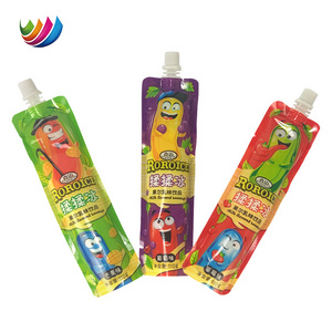 Wholesale custom jelly stick spout pouch packaging wrap roll film plastic soft tube bag for baby fruit & vegetable juice