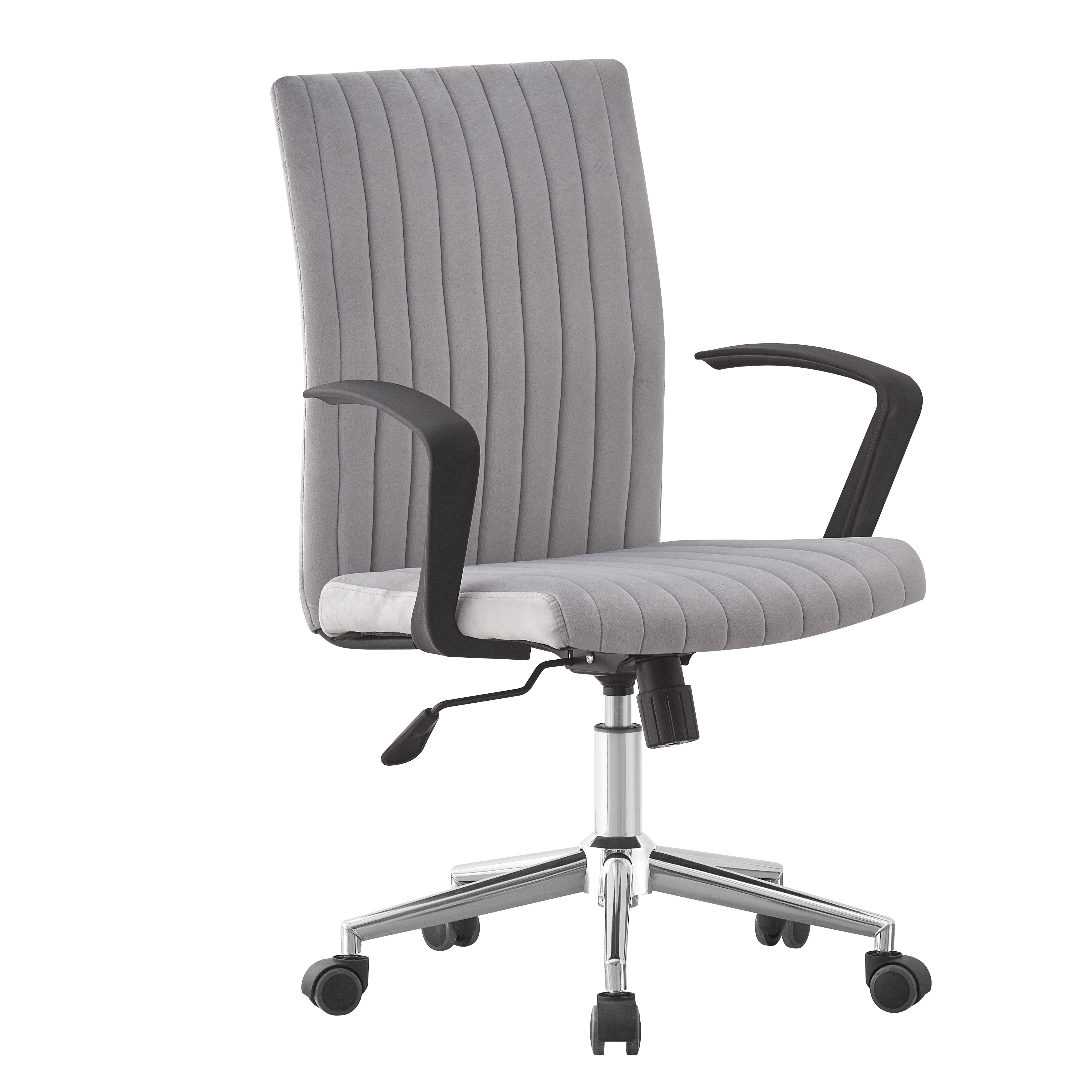 High quality velvet fabric office furniture comfortable ergonomic office chair with chrome base