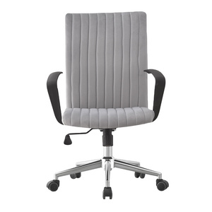 High quality velvet fabric office furniture comfortable ergonomic office chair with chrome base