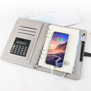 Power Bank Business Notebook A5 Creative Multifunctional Stationery Wireless Charging USB Drive Diary Notebook with Calculator