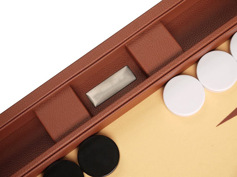 OEM Customized Backgammon Organizer Box Luxury Chess Set Large Size Wooden PU Leather Game Board