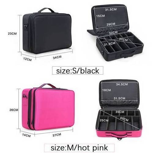 Pro Makeup Organizer Leather Cosmetic Case Travel Large Capacity Storage Bag Suitcase