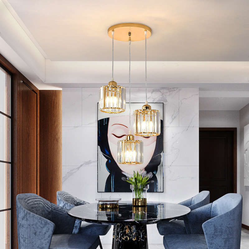 Modern Indoor Decor Dining Table Chandelier Crystal Pendant Lights Kitchen Island Lighting for Dinning Room Restaurant Wire 90