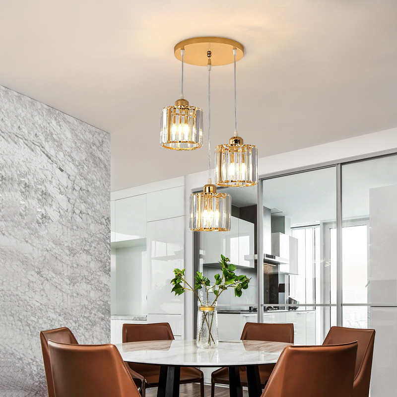 Modern Indoor Decor Dining Table Chandelier Crystal Pendant Lights Kitchen Island Lighting for Dinning Room Restaurant Wire 90