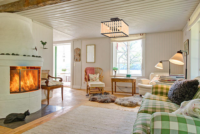 Bedroom living room entryway hallway kitchen wood beads square boho semi flush hallway ceiling light