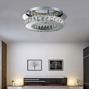 Home Decorative Ceiling Lamp Hallway Light Ceiling Lamps Chandelier Lighting for Bedroom Fixtures Living Room LED Crystal Silver