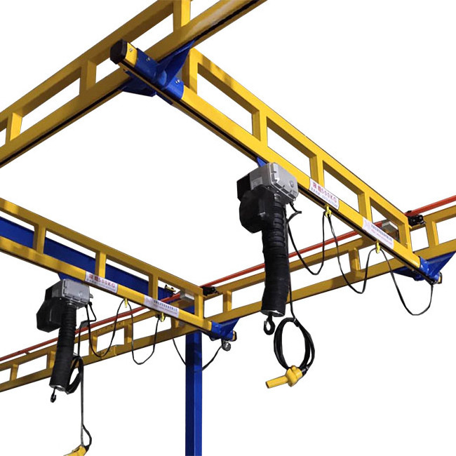 500kg 1ton 2 ton 3 ton mini hang overhead bridge crane with electric chain hoist