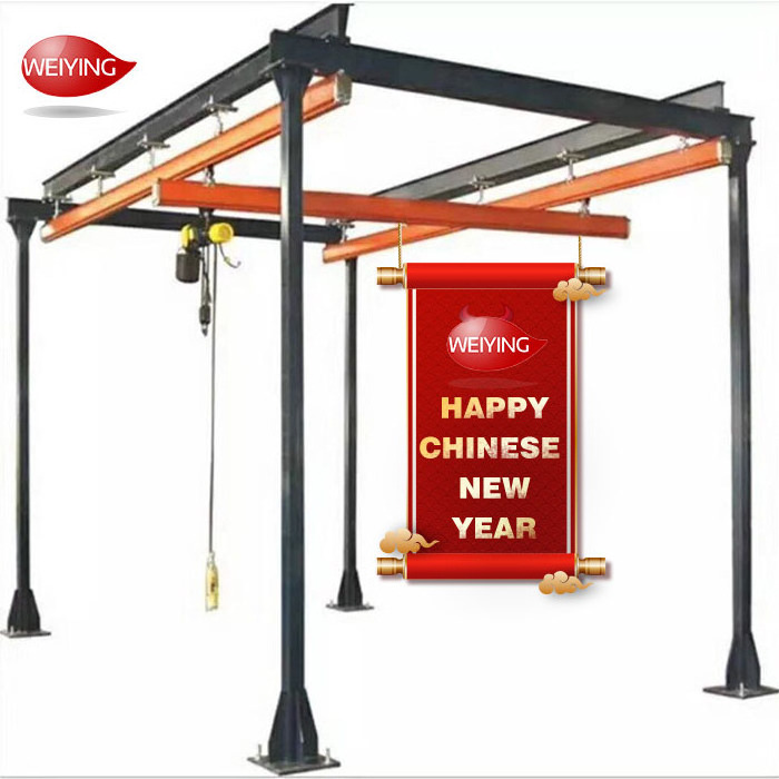 500kg 1 ton 2 ton light weight Overhead Crane Supply workstation Free Standing Bridge Crane