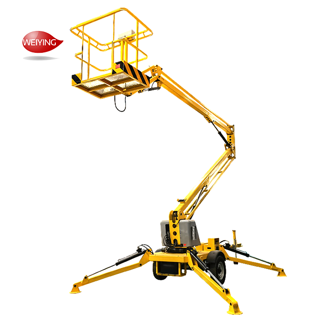 8m-18m small cherry picker electric sky aerial work boom lift telescopic trailer one man lift for sale