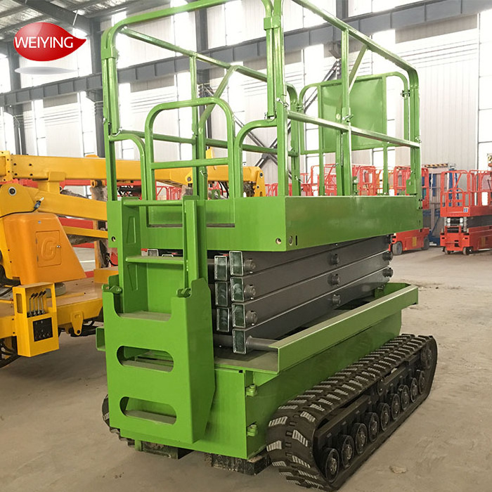 4-18m Rough terrain self propelled tracked scissor lift mobile hydraulic scaffold electric lifting work platform