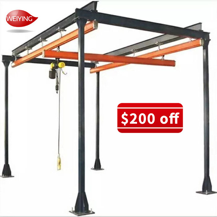 500kg 1ton 2 ton 3 ton mini hang overhead bridge crane with electric chain hoist