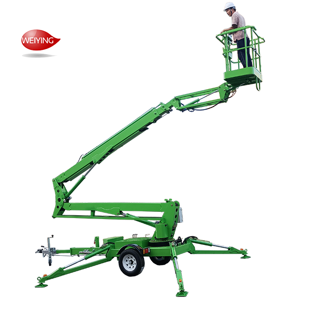 8m-18m small cherry picker electric sky aerial work boom lift telescopic trailer one man lift for sale